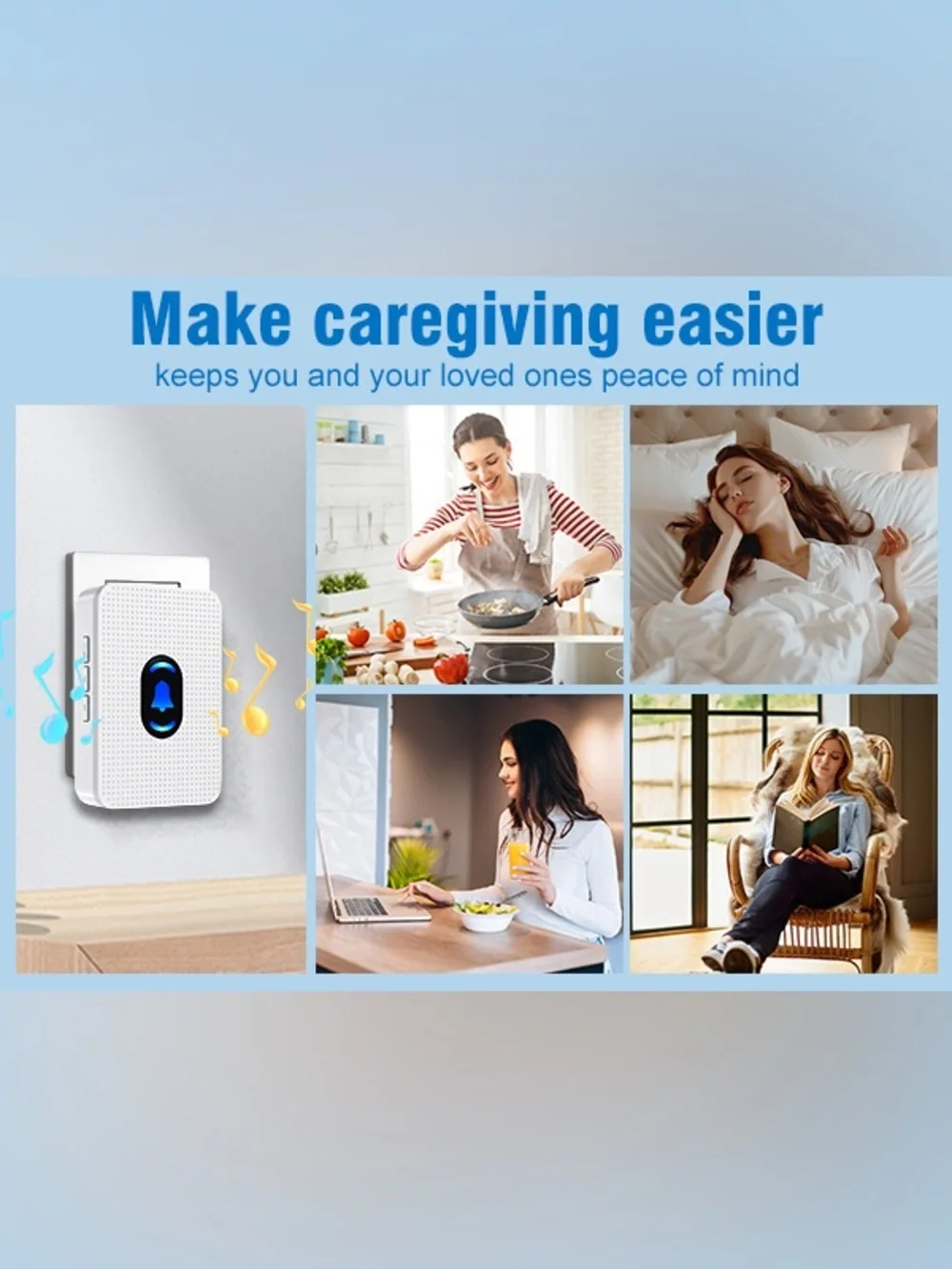 Caregiver Pager Wireless Call Button for Seniors, Disabled, & Elderly Fall Alert - Picture 14 of 16
